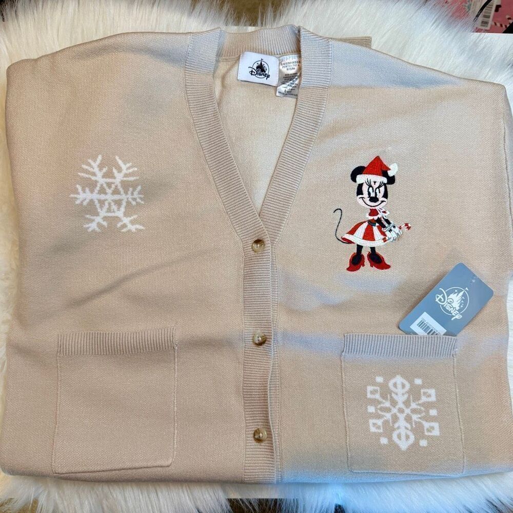 Minnie Mouse Holiday Cardigan Women XS NWT 2023 SEALED Disney Parks XMAS - Picture 2 of 6